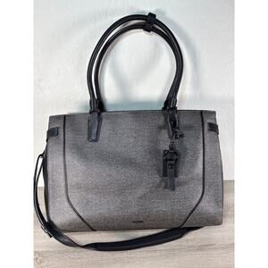 Tumi Stanton Rosalind Business Earl Gray Leather Laptop Travel Carry on Tote Bag